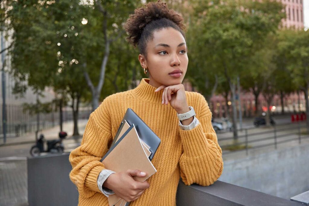 woman thinking of going back to school